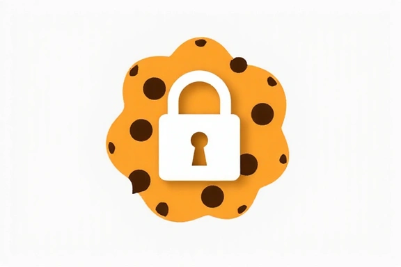 Icono de una galleta con un candado, simbolizando la seguridad de las cookies.